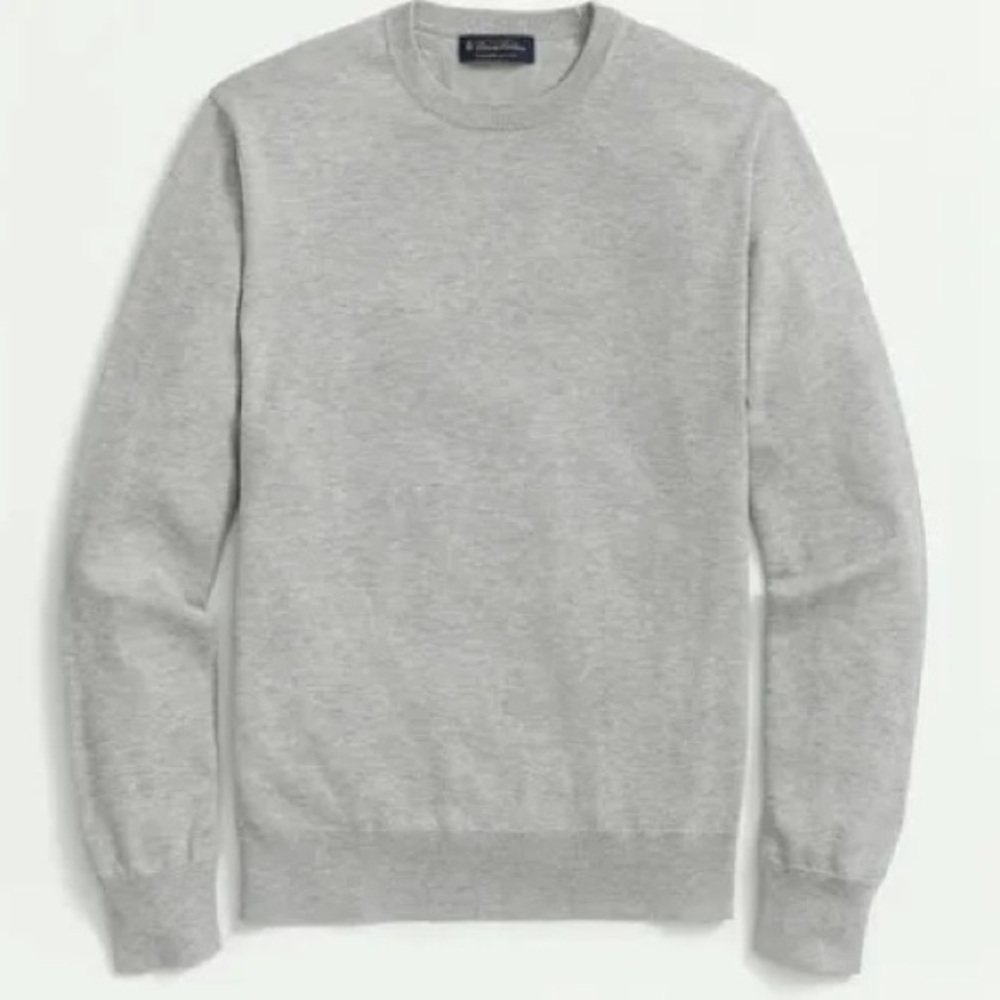 Brooks Brothers Cotton Crew Neck Sweater Grey Heather L